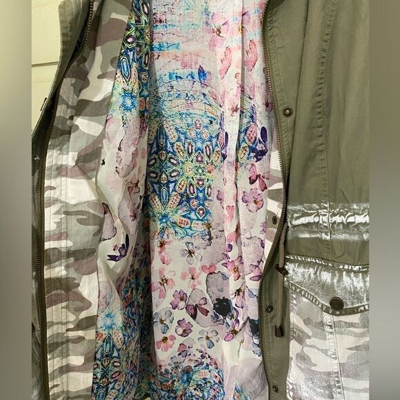 Anthropologie Army Green Chore Barn Jacket Funnel Neck Oversized Size X-Small - Picture 7 of 15